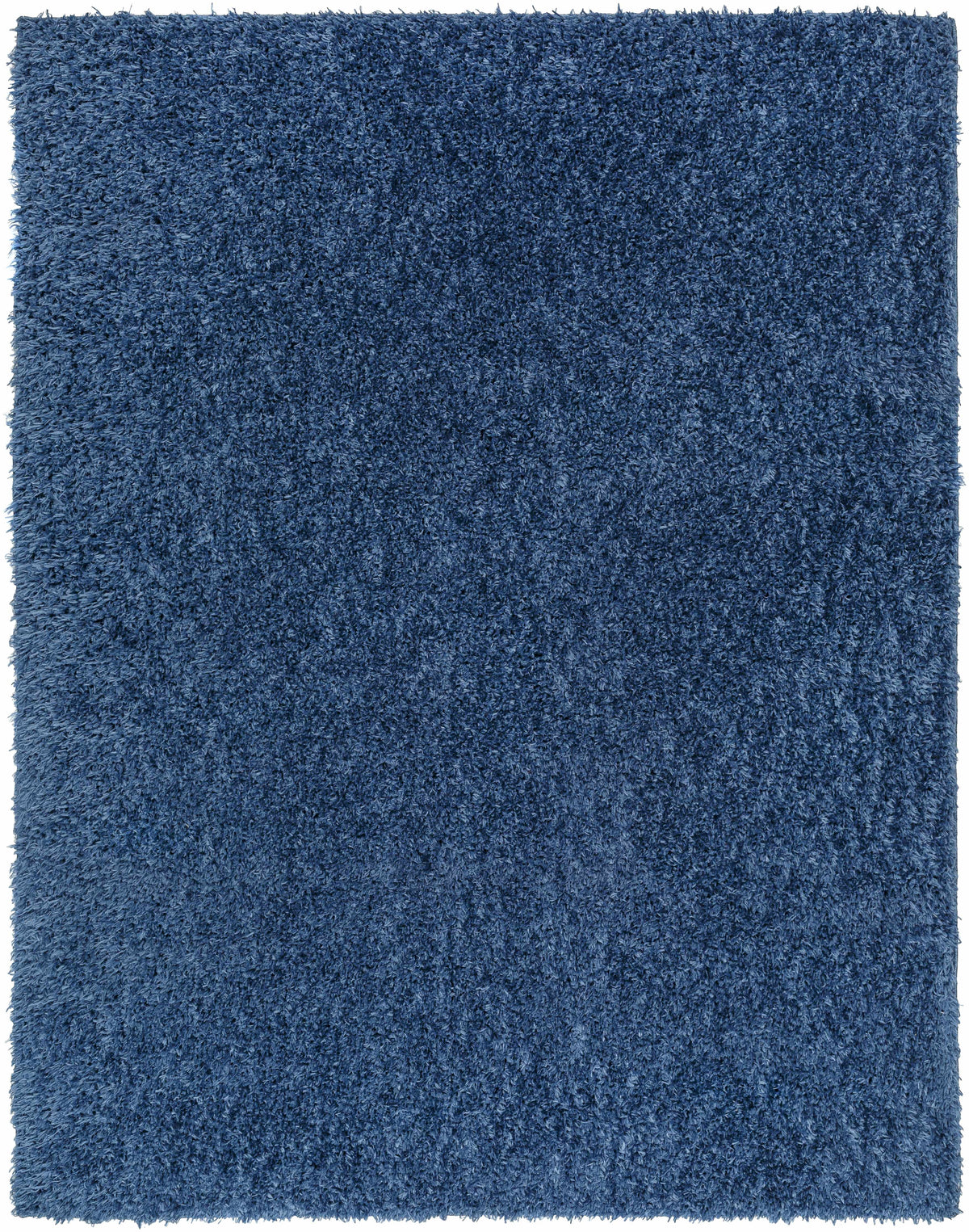 Faina Solid Dark Blue Shag Washable Area Rug