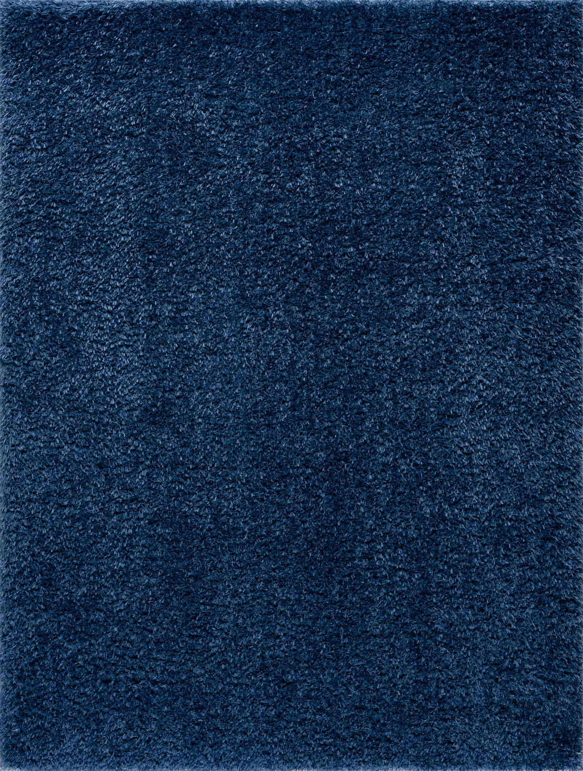 Faina Solid Dark Blue Shag Washable Area Rug