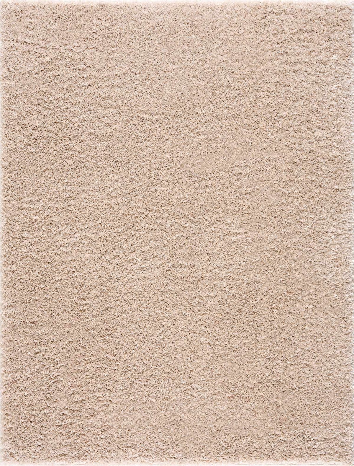 Faina Solid Beige Shag Washable Area Rug - Clearance