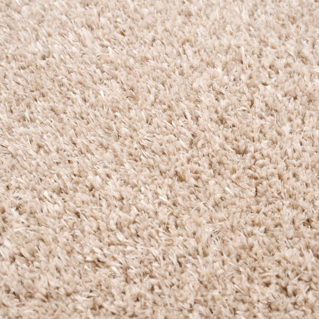 Faina Solid Beige Shag Washable Area Rug - Clearance