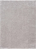 Faina Solid Light Gray Shag Washable Area Rug