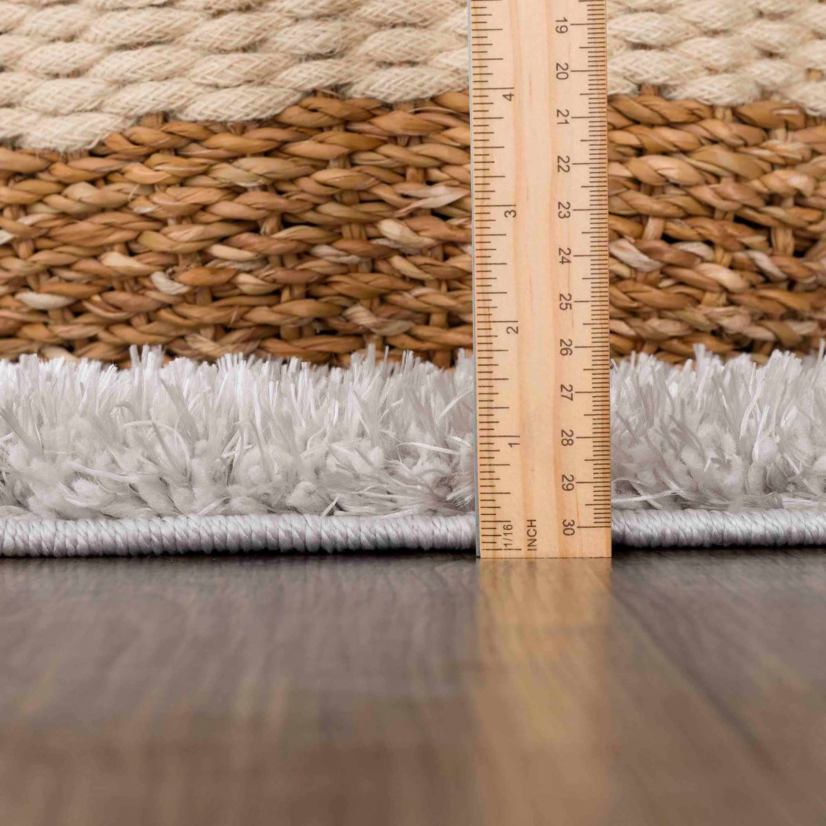 Faina Solid Light Gray Shag Washable Area Rug
