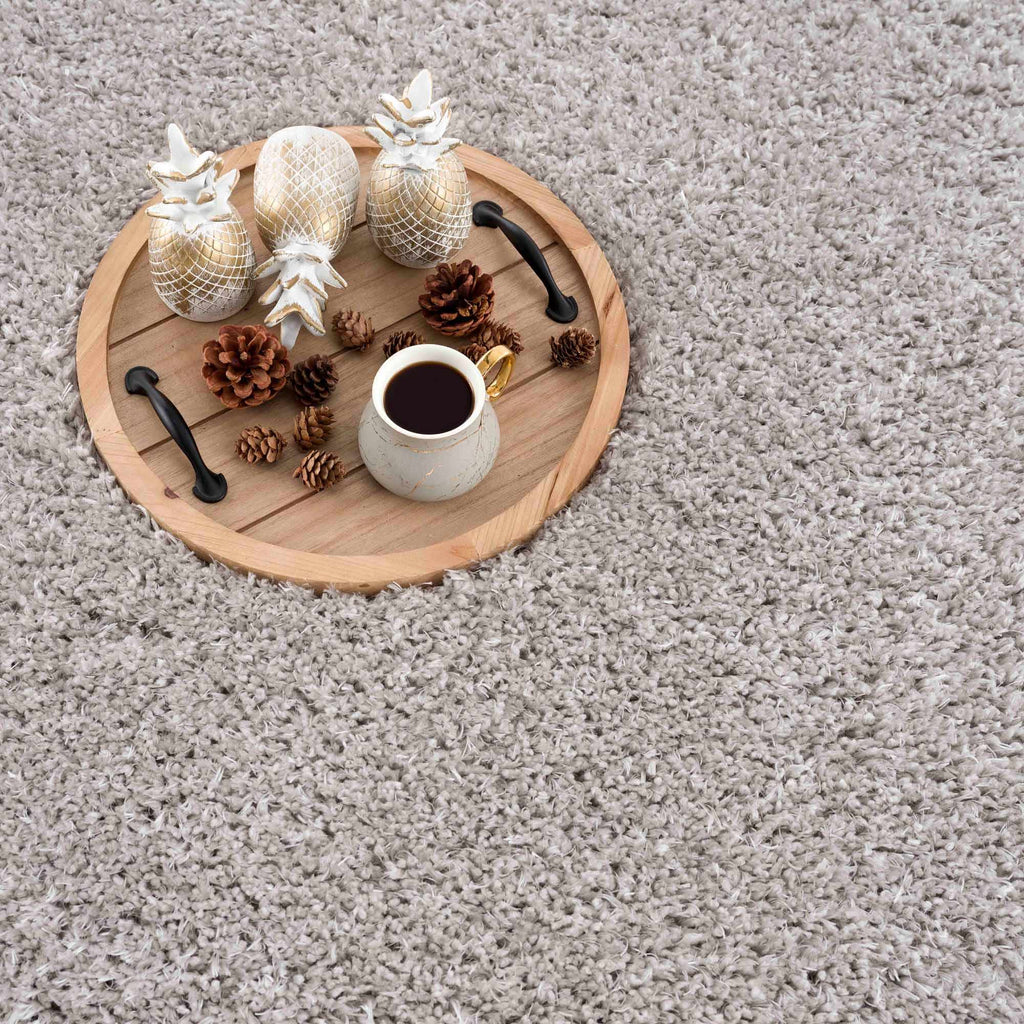 Faina Solid Light Gray Shag Washable Area Rug