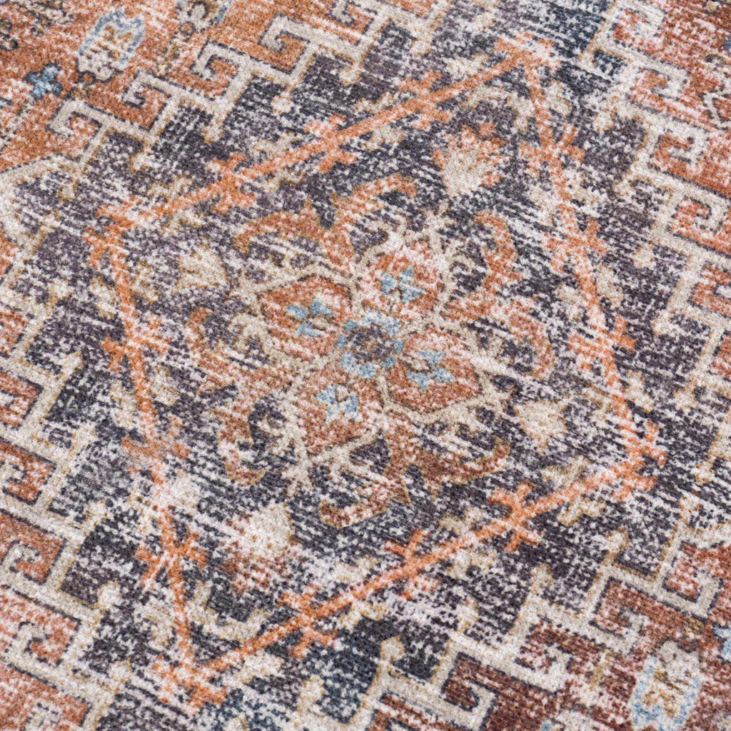 Blue Burgundy Holi-2302 Washable Area Rug