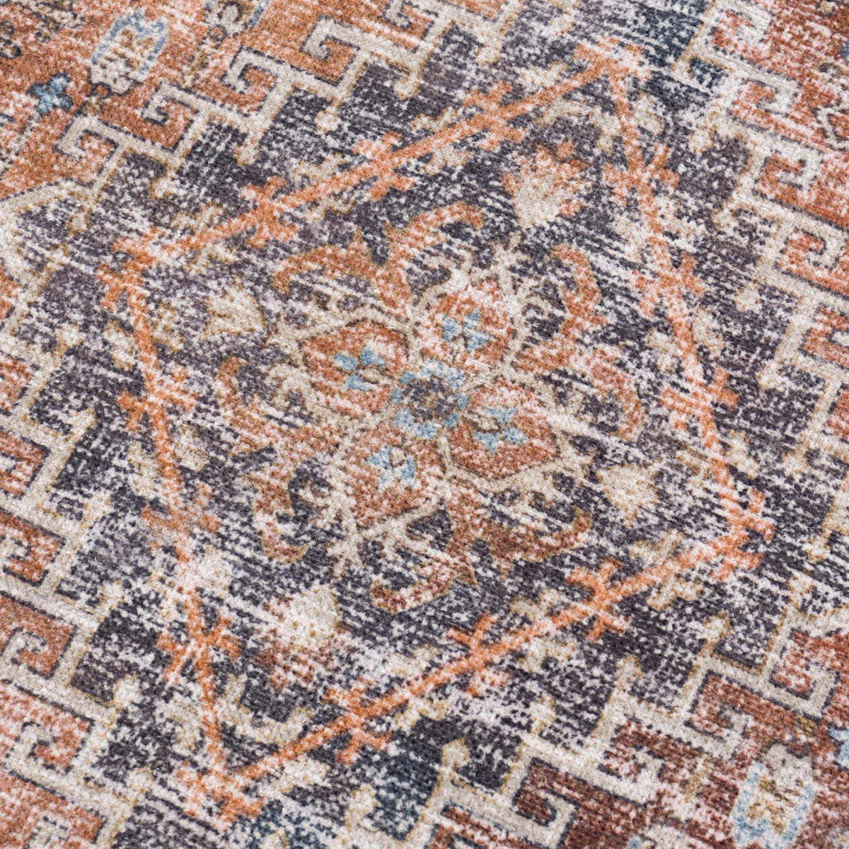 Blue Burgundy Holi-2302 Washable Area Rug