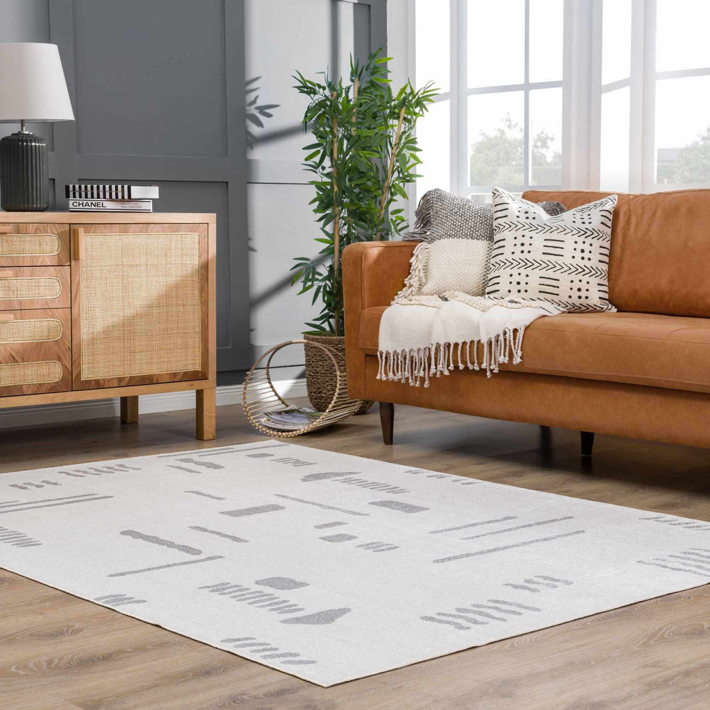Eitan Modern Washable Off-White Rug - Clearance