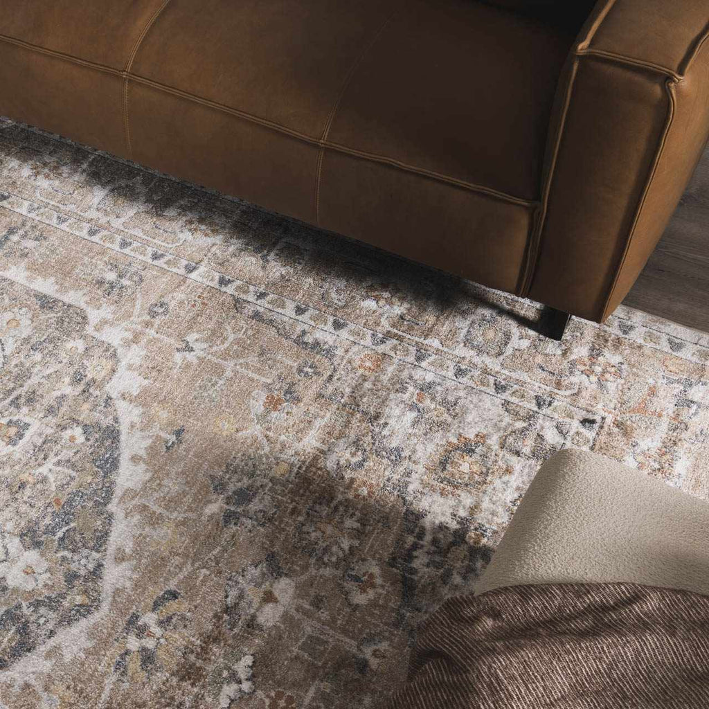 Hiti Beige Flat Pile Washable Rug