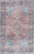 Blue Burgundy Holi-2302 Washable Area Rug