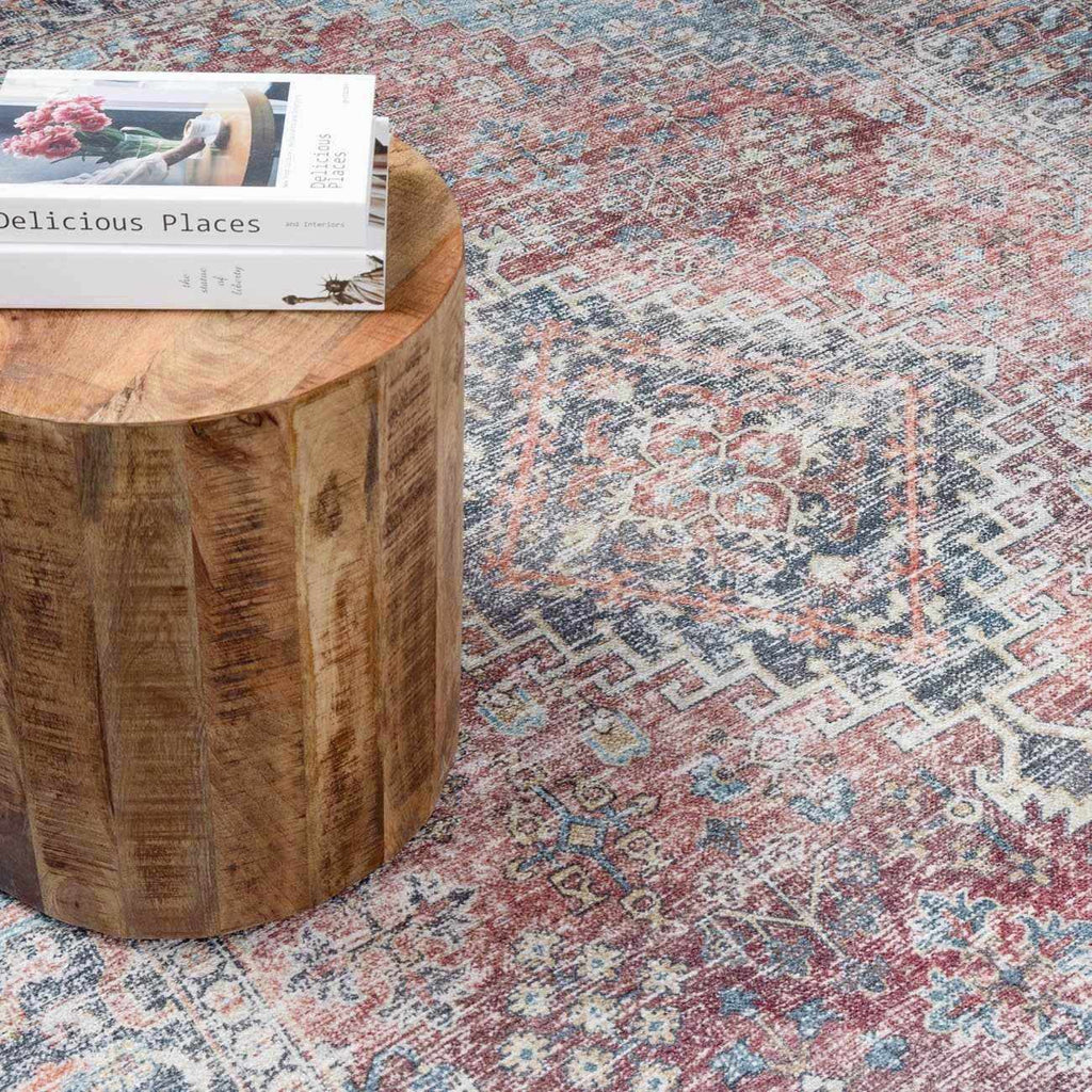 Blue Burgundy Holi-2302 Washable Area Rug