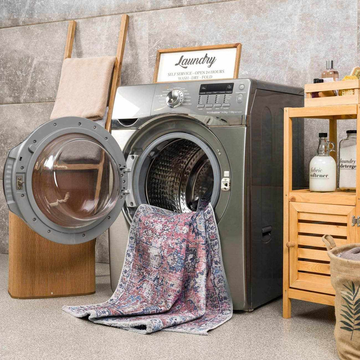 Burgundy Holi-2303 Washable Area Rug