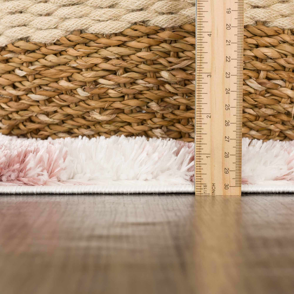 Melia Pink Striped Plush Area Rug - Clearance