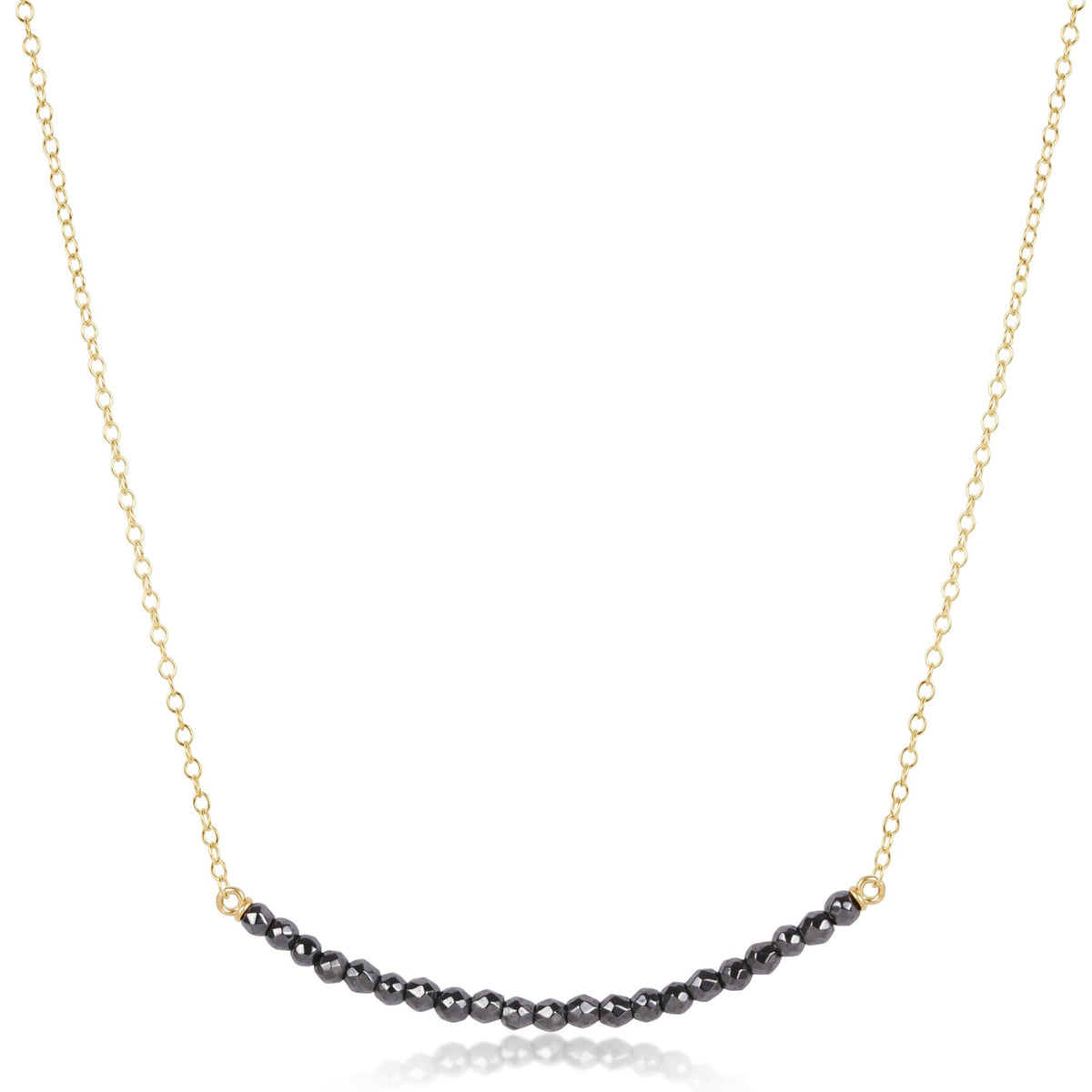 16" Necklace Gold - Beaded Bliss Faceted Hematite