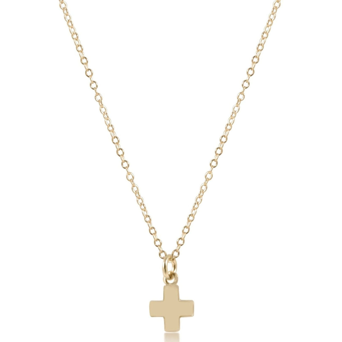 16" Necklace Gold - Signature Cross Small Gold Charm