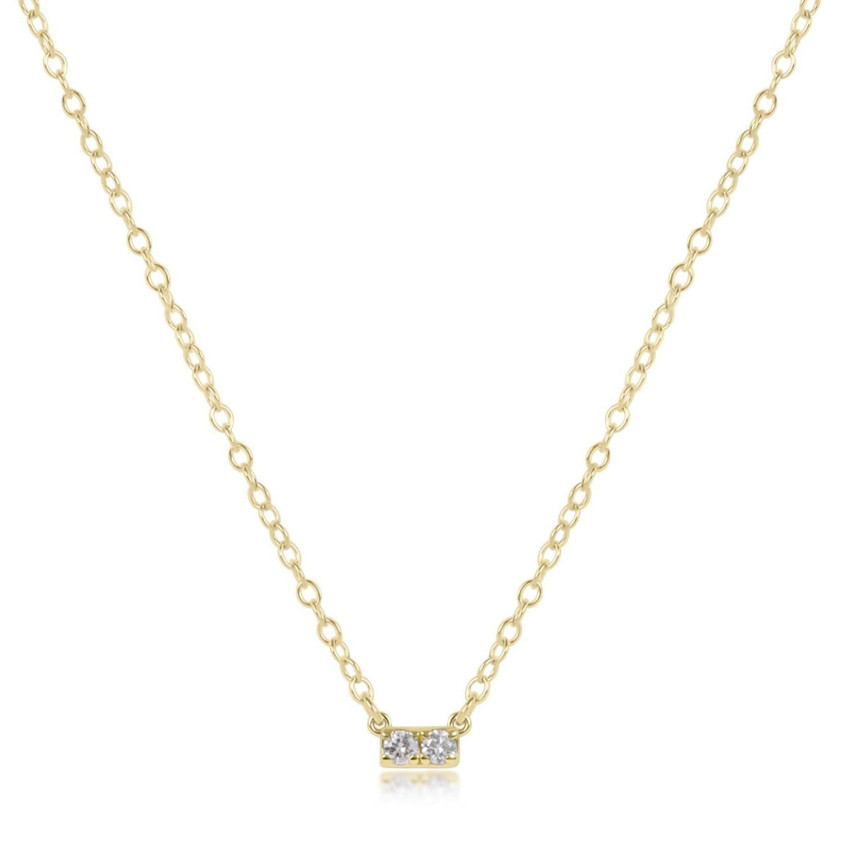 14kt Gold and Diamond Significance Bar Necklace - Two