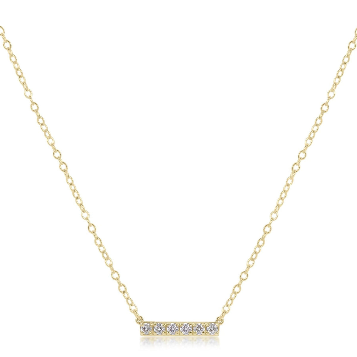14kt Gold and Diamond Significance Bar Necklace - Six