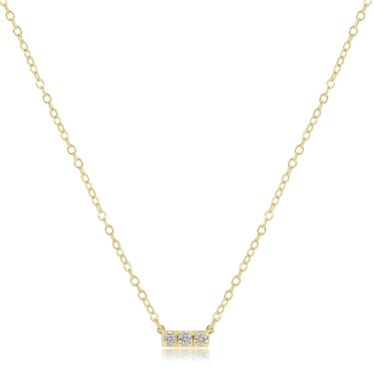 14kt Gold and Diamond Significance Bar Necklace - Three