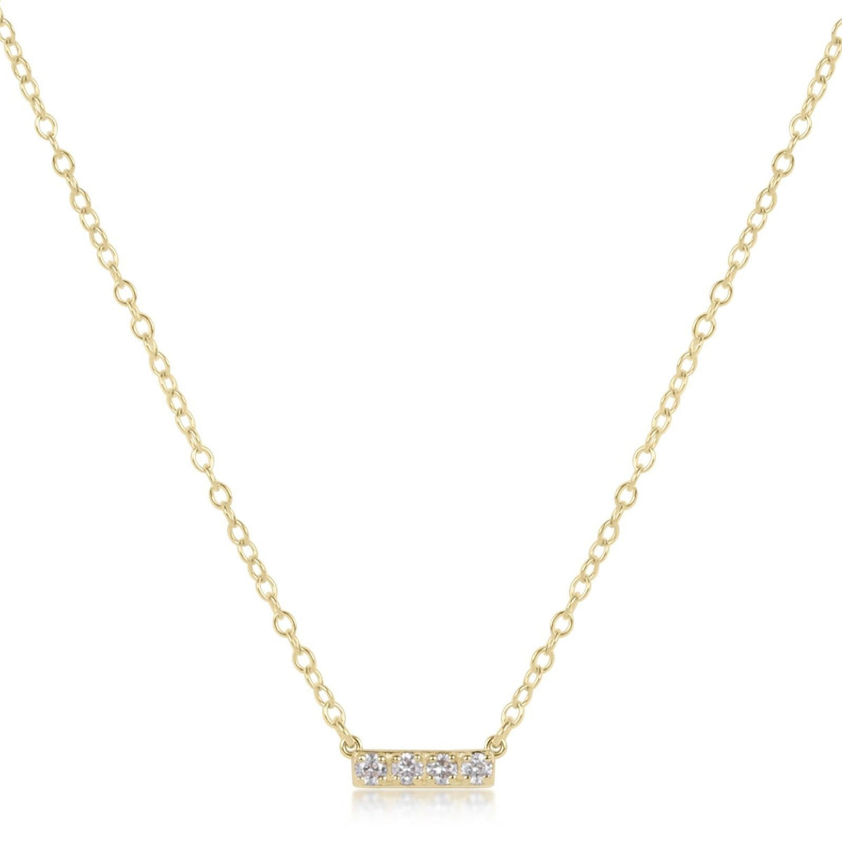 14kt Gold and Diamond Significance Bar Necklace - Four