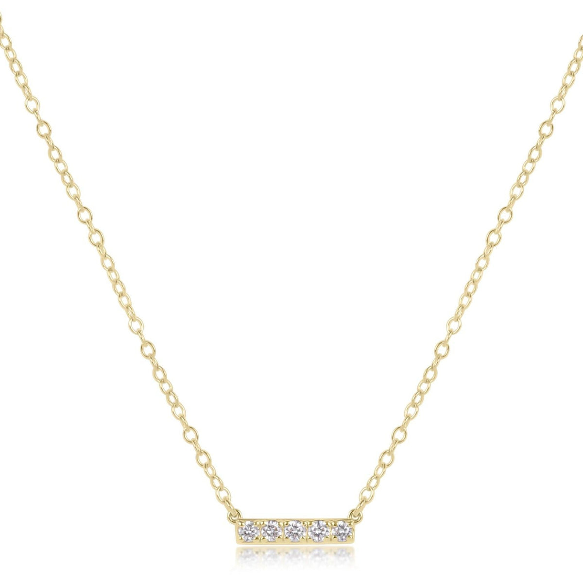 14kt Gold and Diamond Significance Bar Necklace - Five