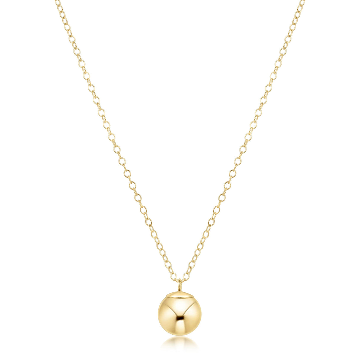 16" Necklace Gold - Classic Gold 8mm Charm