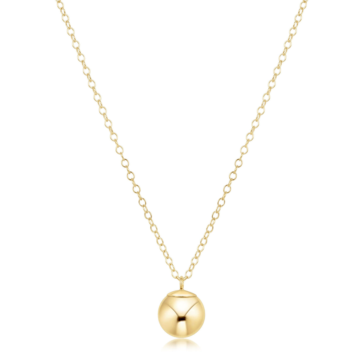 16" Necklace Gold - Classic Gold 10mm Charm