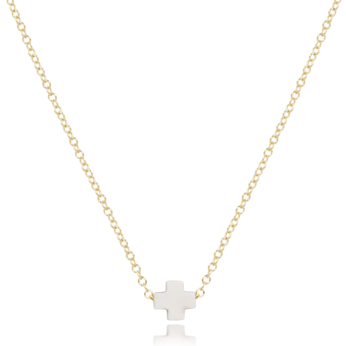 16" Necklace Gold - Signature Cross Small