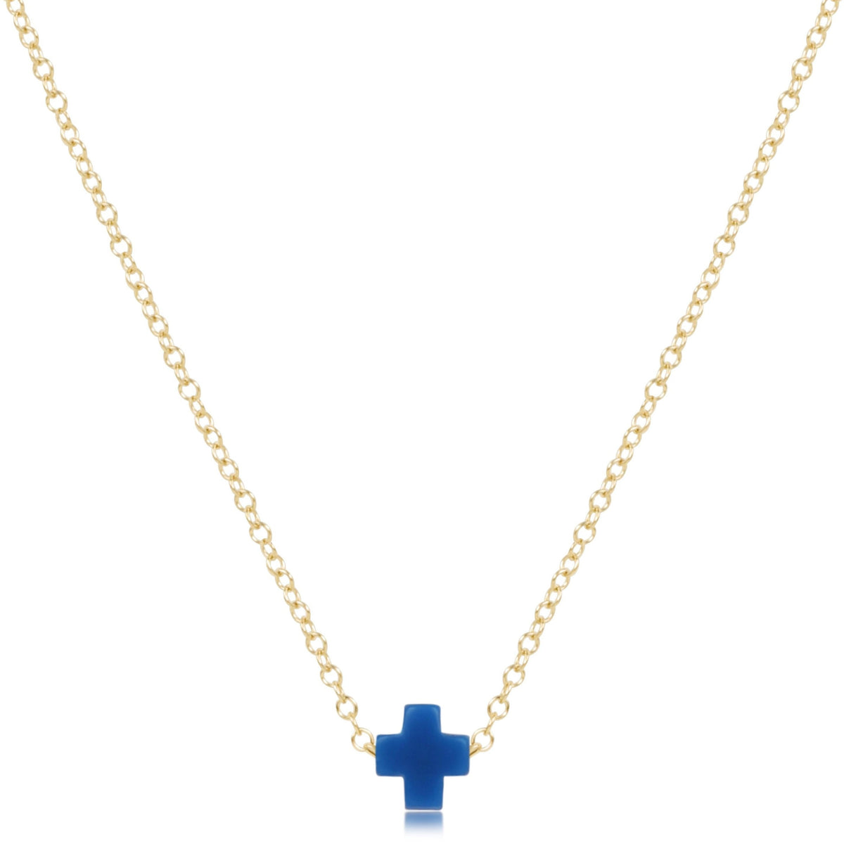 16" Necklace Gold - Signature Cross Small