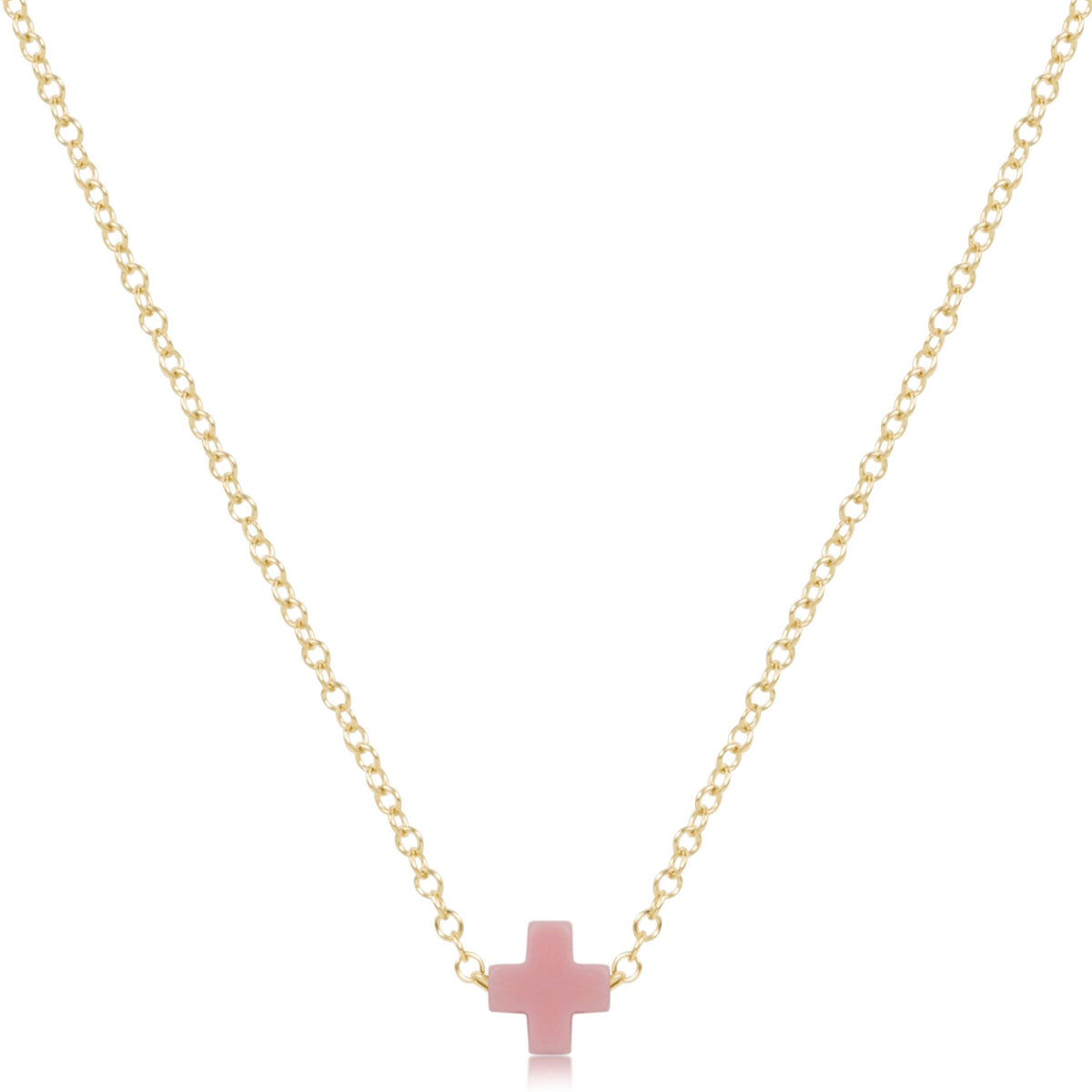 16" Necklace Gold - Signature Cross Small