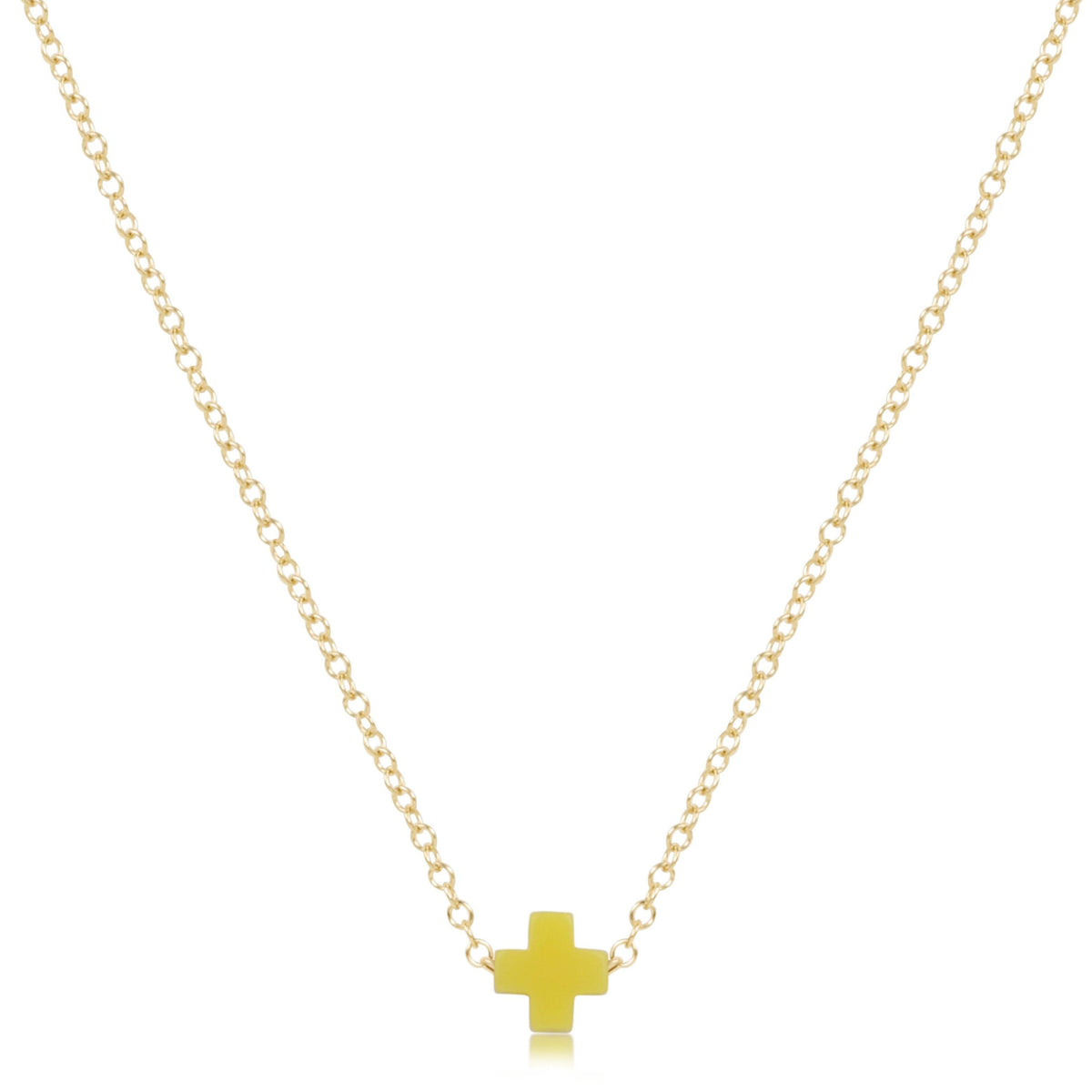 16" Necklace Gold - Signature Cross Small