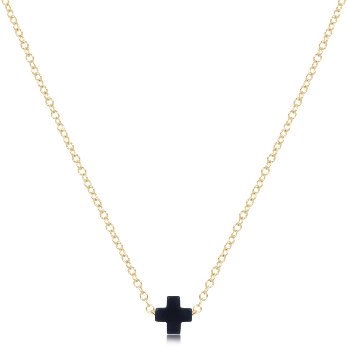 16" Necklace Gold - Signature Cross Small