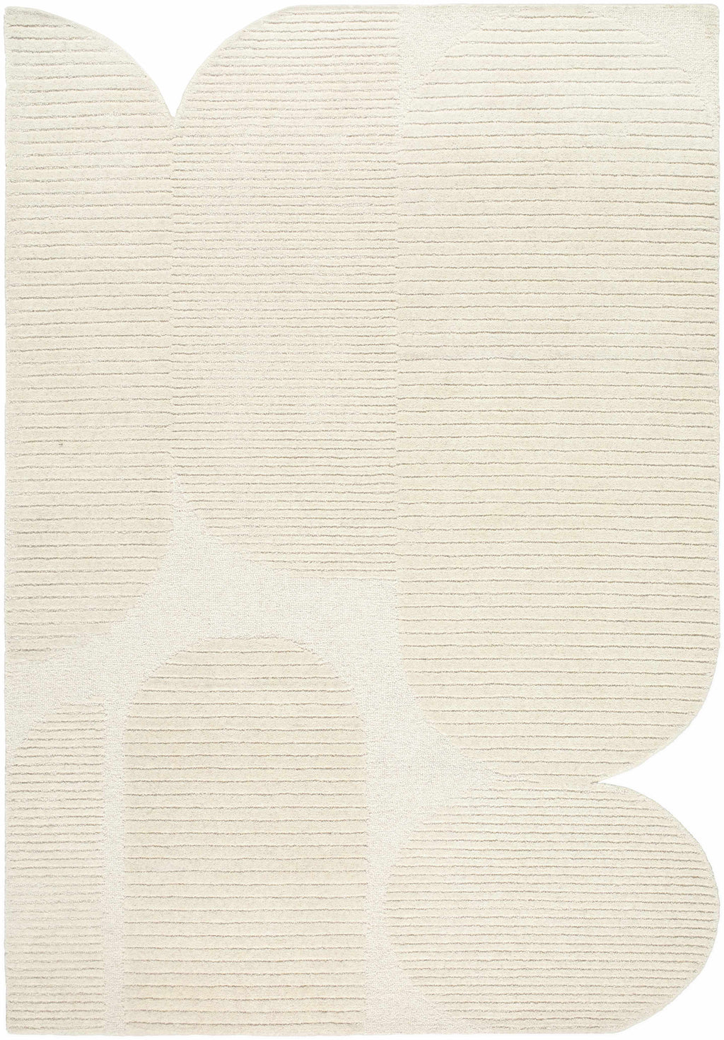 Jgadve Ivory Abstract Hand Tufted Wool Area Rug