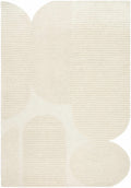 Jgadve Ivory Abstract Hand Tufted Wool Area Rug