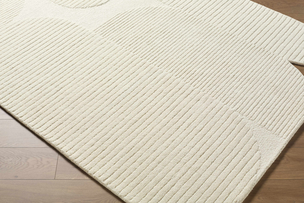 Jgadve Ivory Abstract Hand Tufted Wool Area Rug