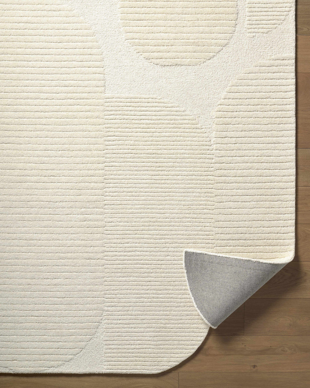 Jgadve Ivory Abstract Hand Tufted Wool Area Rug