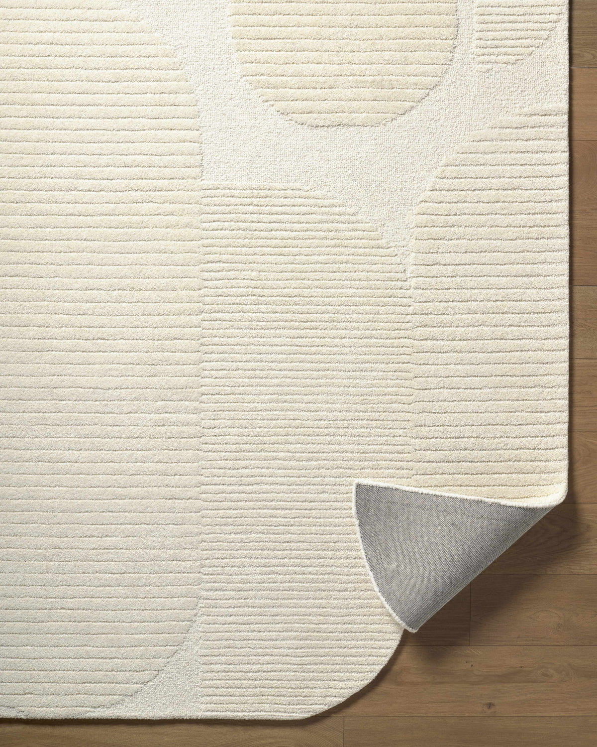 Jgadve Ivory Abstract Hand Tufted Wool Area Rug