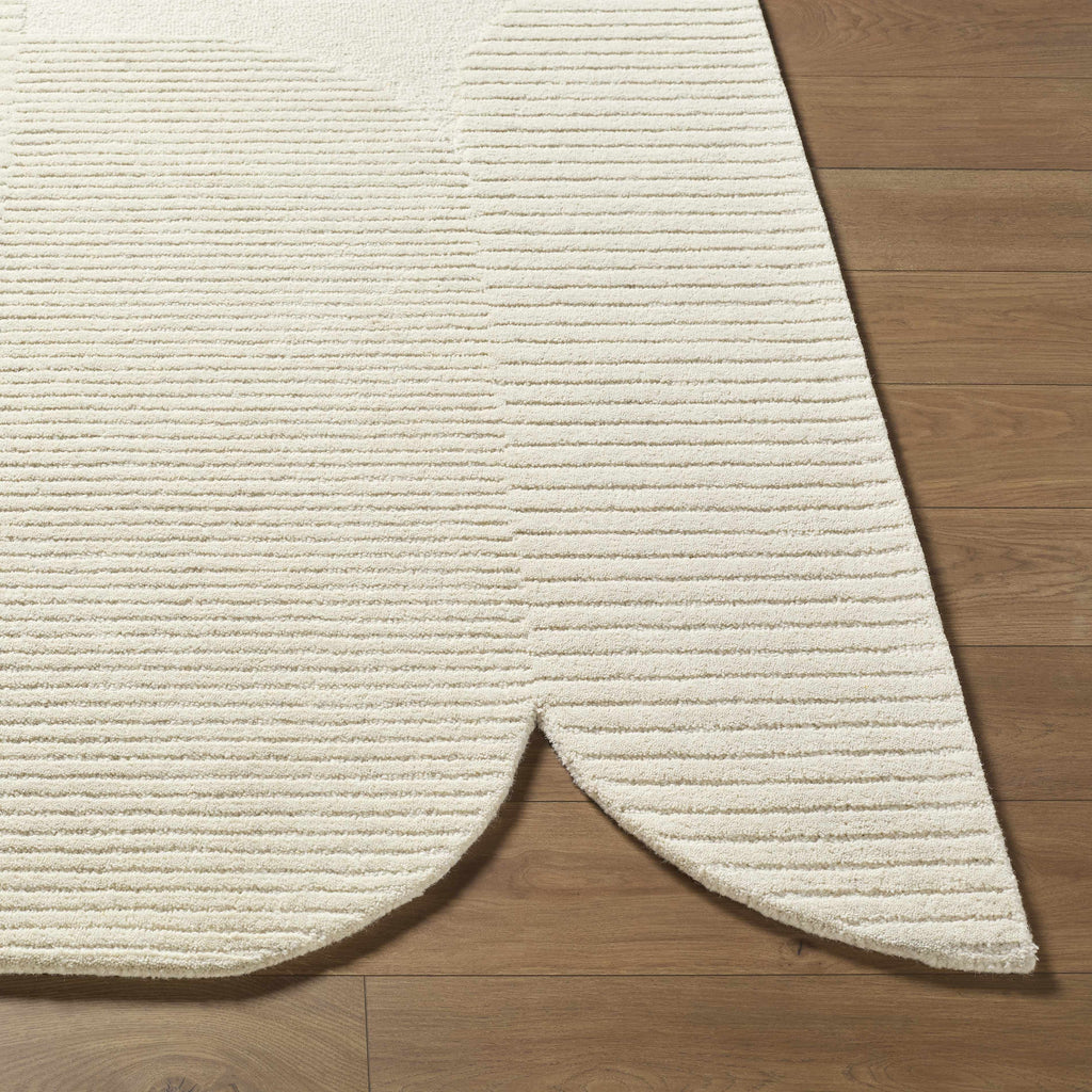 Jgadve Ivory Abstract Hand Tufted Wool Area Rug