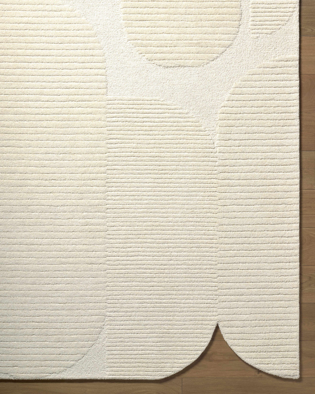 Jgadve Ivory Abstract Hand Tufted Wool Area Rug