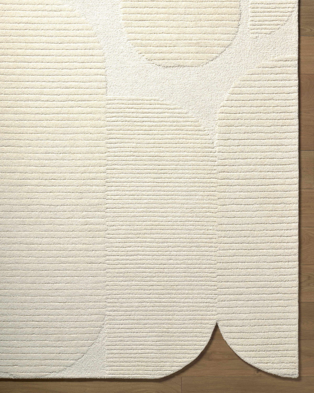 Jgadve Ivory Abstract Hand Tufted Wool Area Rug