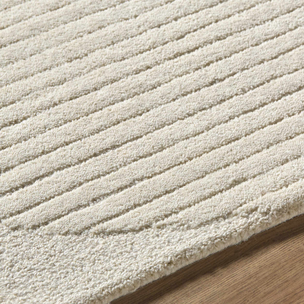 Jgadve Ivory Abstract Hand Tufted Wool Area Rug