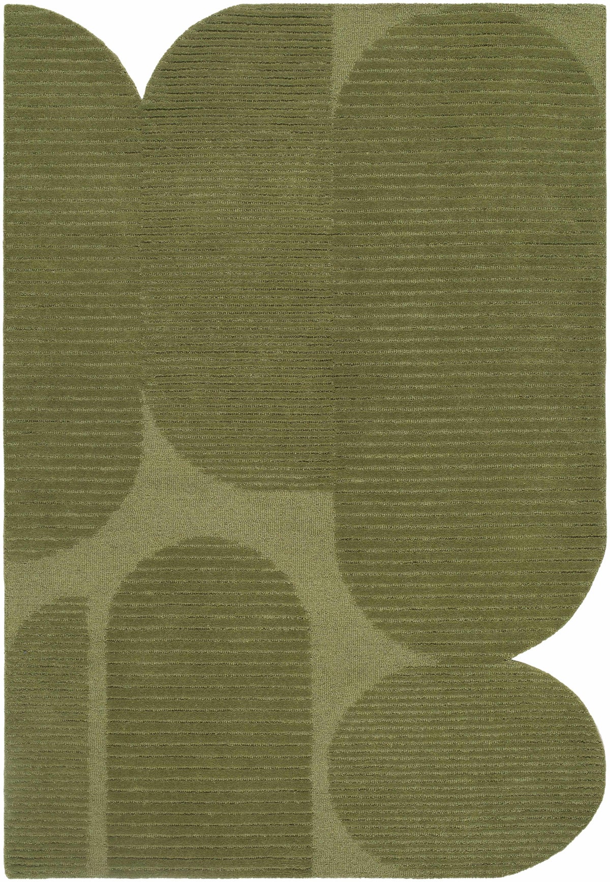 Goci Olive Abstract Hand Tufted Wool Area Rug