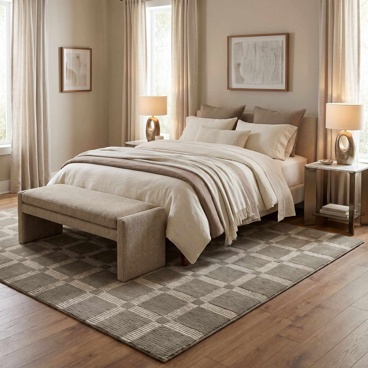 Rofoki Modern Minimalist Handmade Area Rug