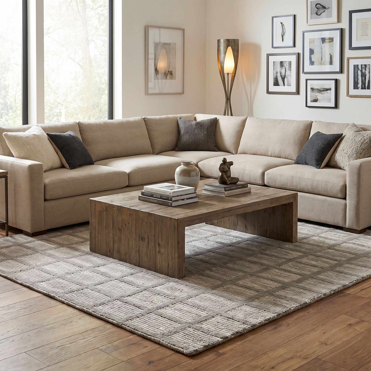 Pumoma Green Modern Minimalist Handmade Area Rug