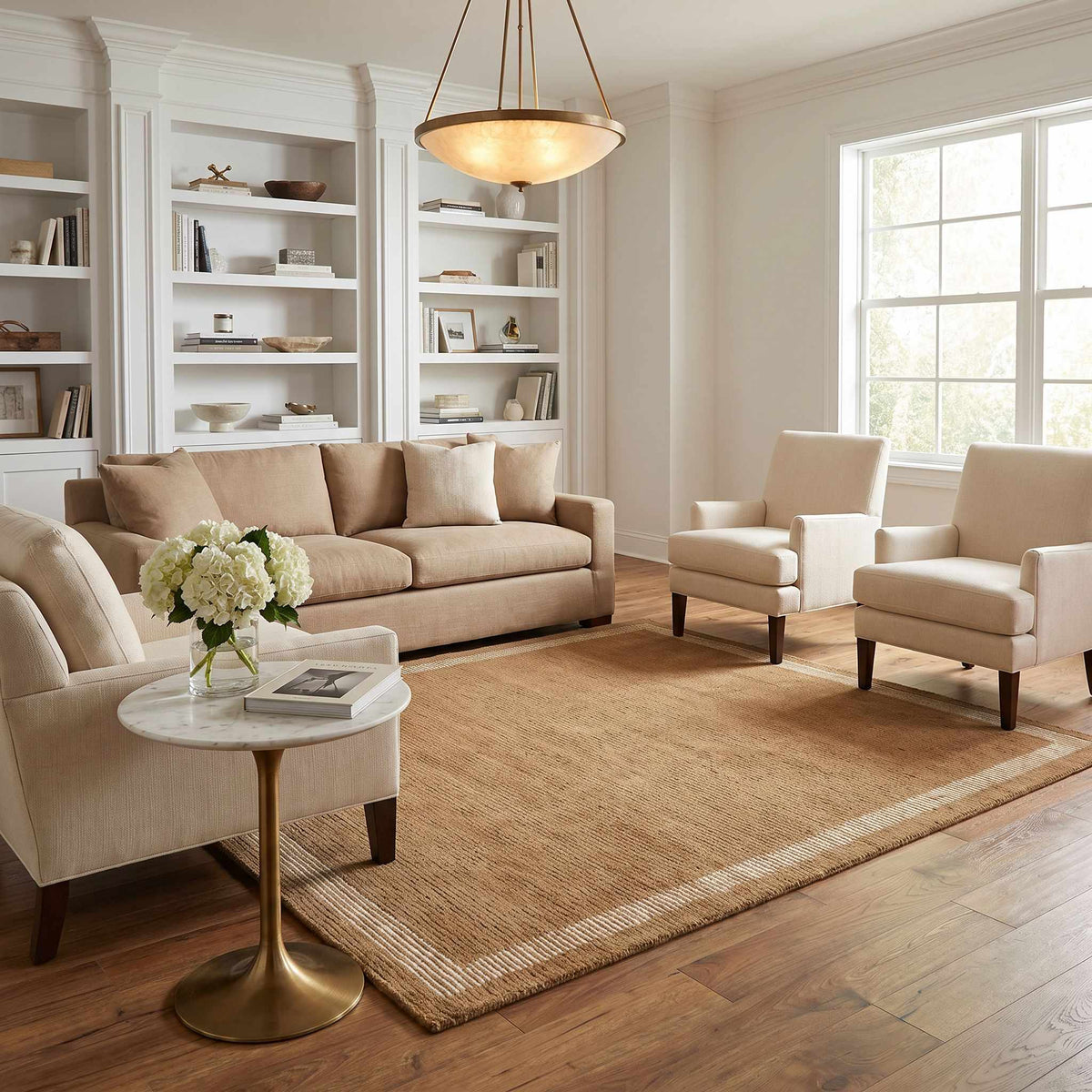 Tufape Brown Modern Minimalist Handmade Area Rug