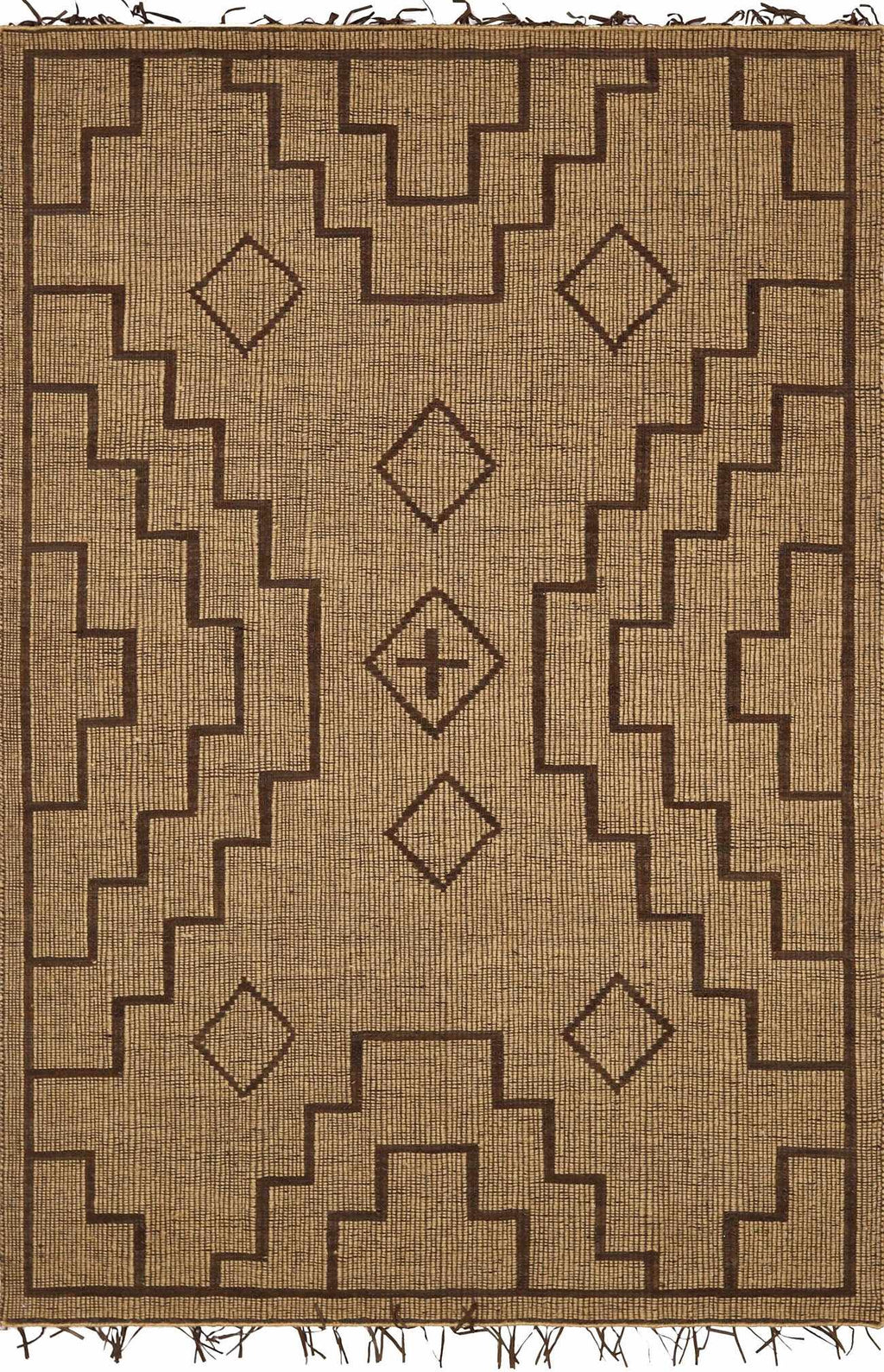 Jame Hand Woven Jute & Leather Area Rug