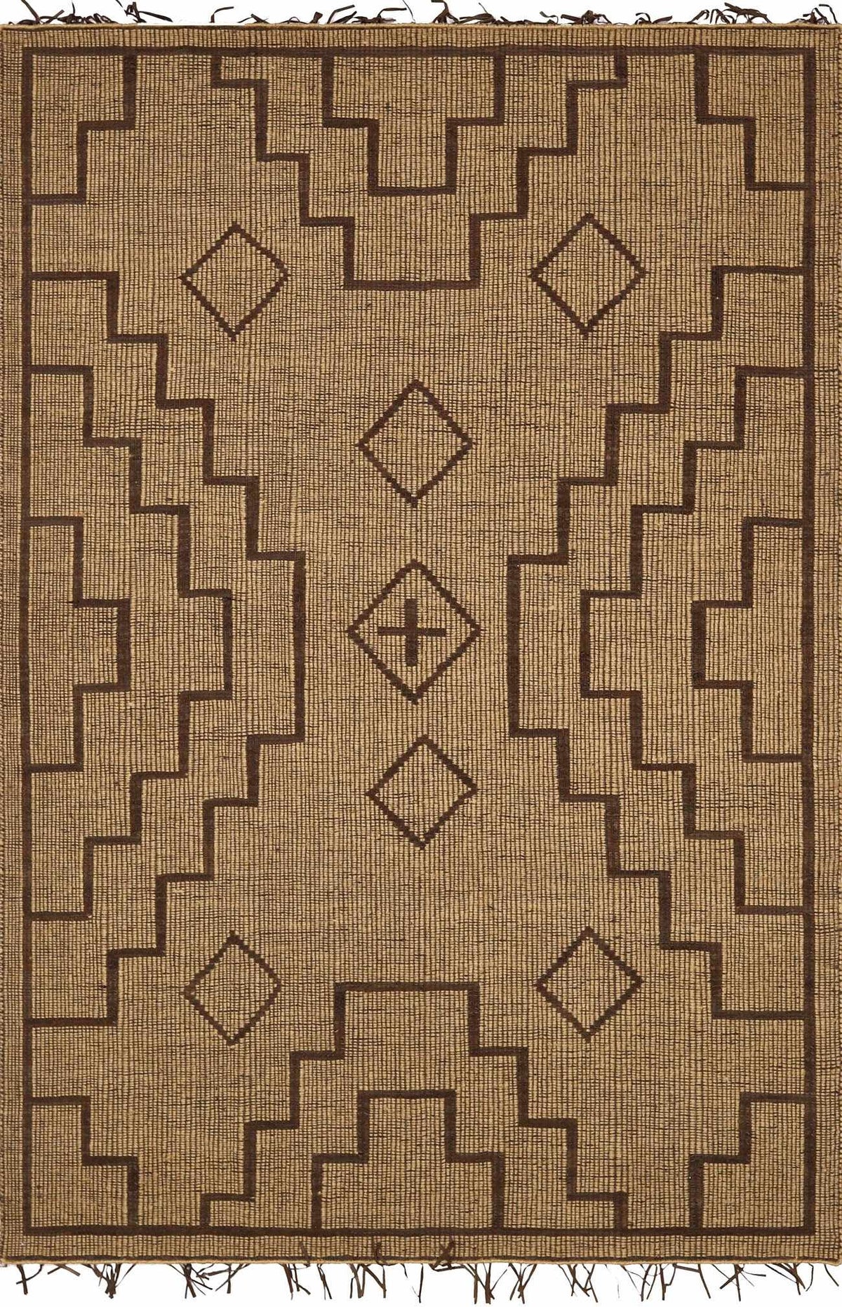 Jame Hand Woven Jute & Leather Area Rug