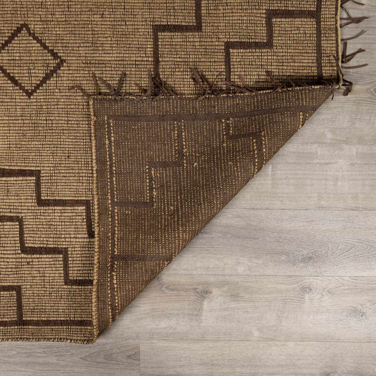 Jame Hand Woven Jute & Leather Area Rug