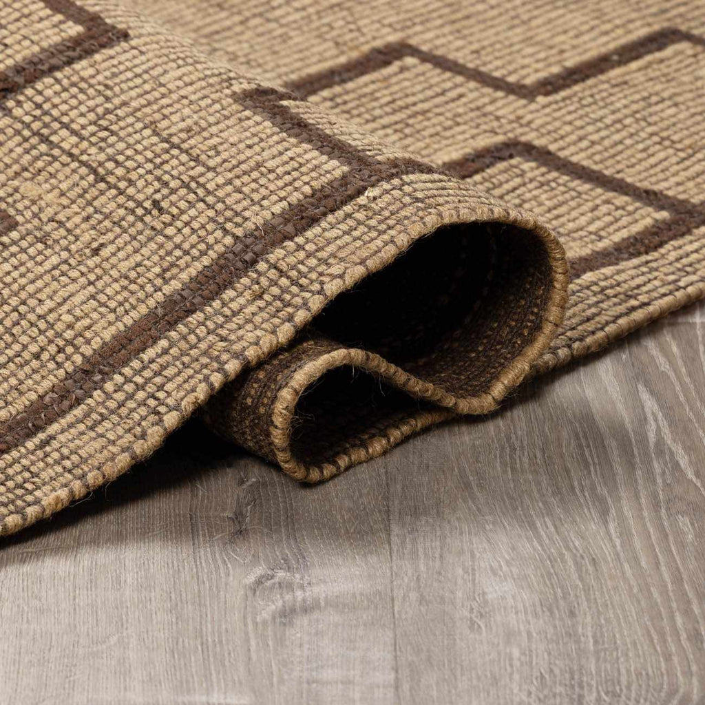 Jame Hand Woven Jute & Leather Area Rug