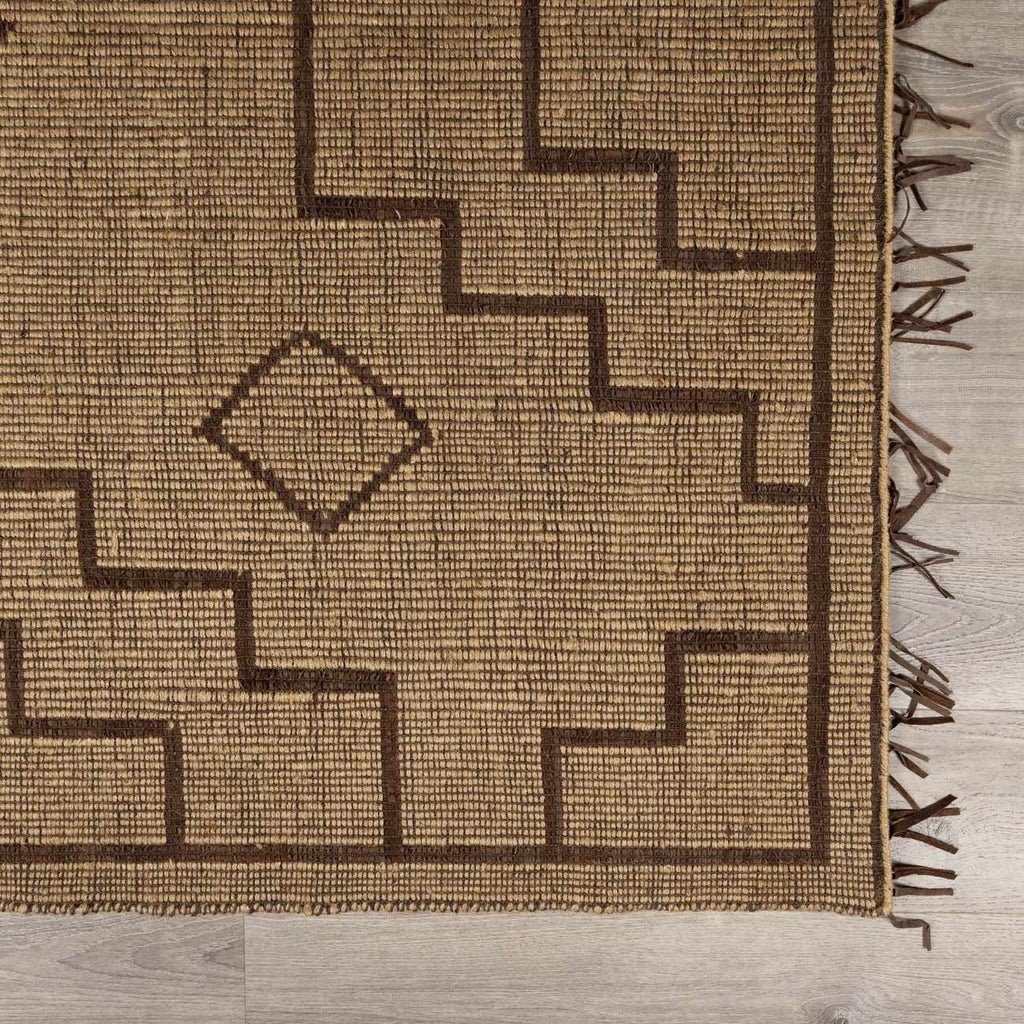 Jame Hand Woven Jute & Leather Area Rug