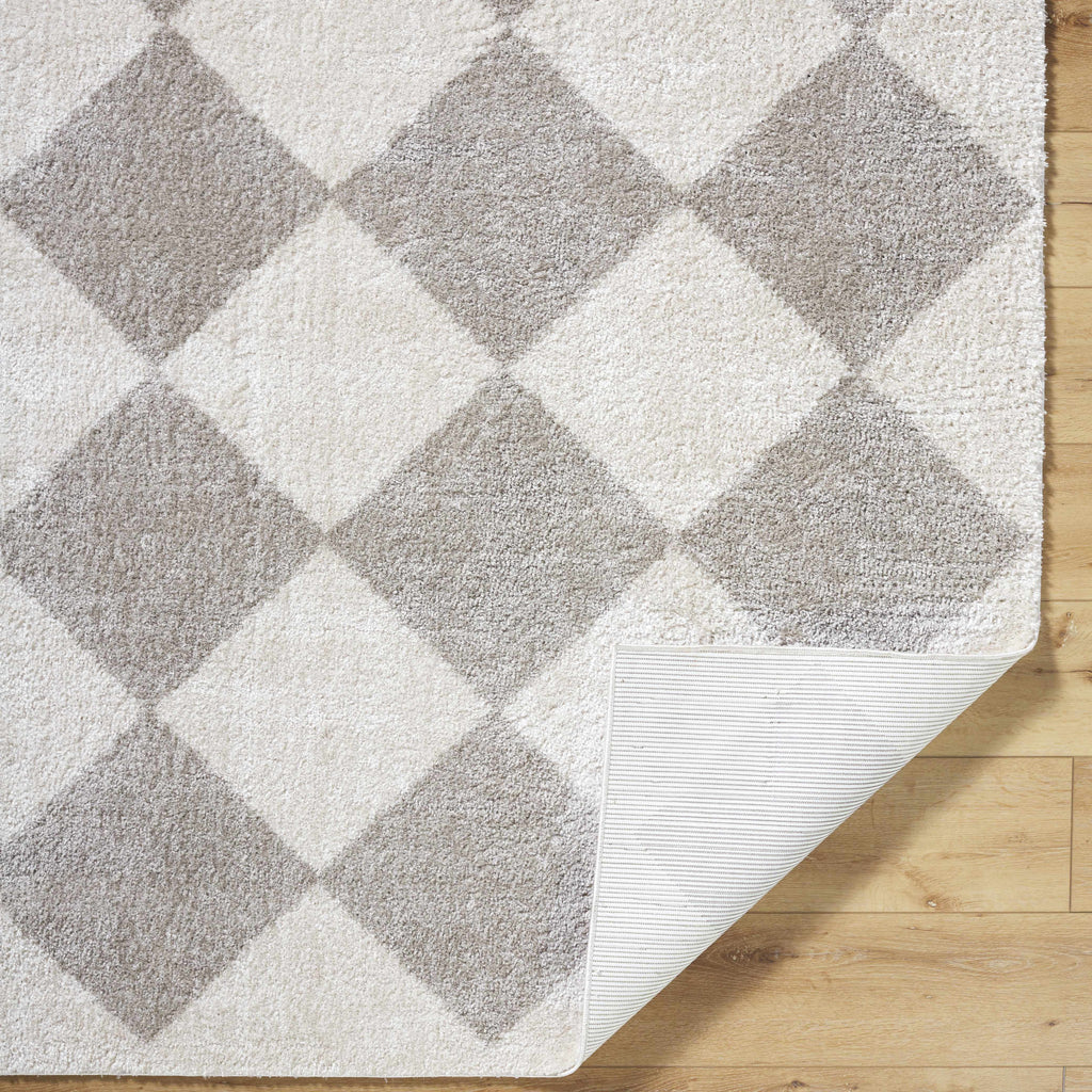 Arilla Gray Washable Diamond Area Rug