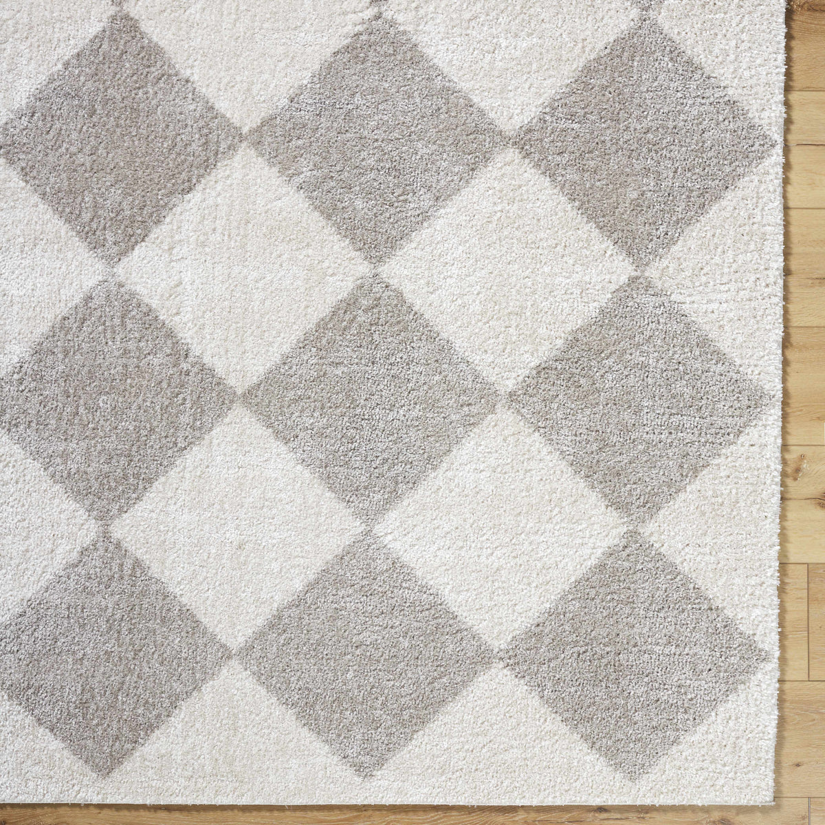 Arilla Gray Washable Diamond Area Rug
