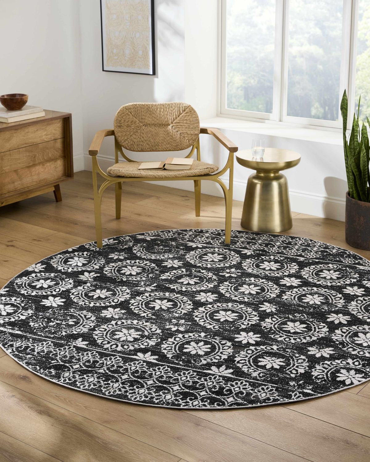 Kahraman Black & White Washable Rug - Clearance